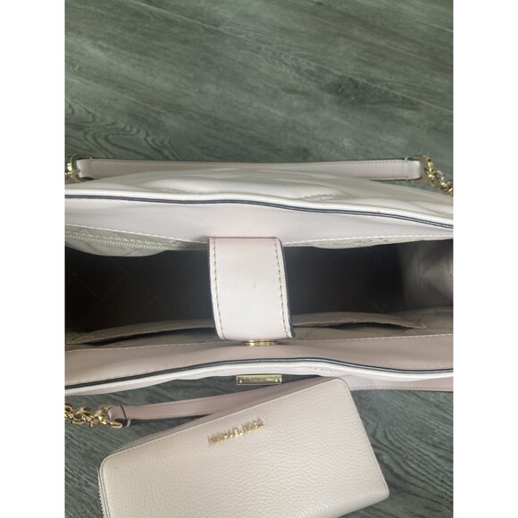 MICHAEL KORS Serena Large Shoulder Tote Blush Pink Gold‎ Hardware With Wallet - Picture 8 of 16
